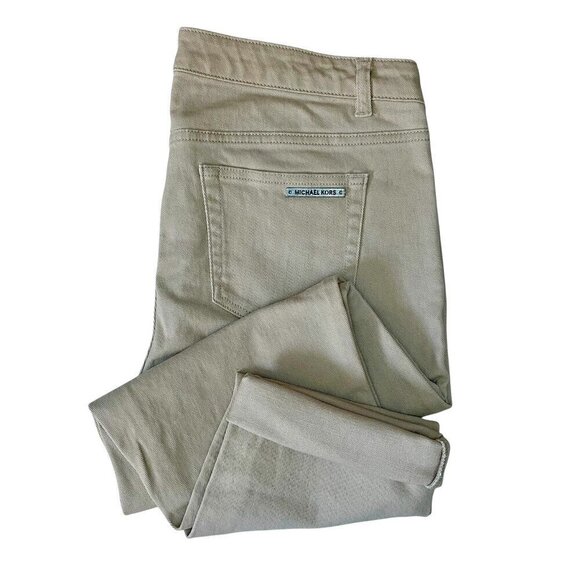 Michael Kors Women's Cotton Cropped Ankle High Rise Skinny Sand Jeans Size 10 - Picture 1 of 9